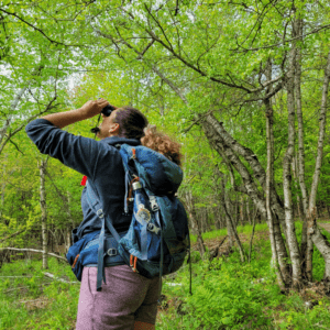 woman birdwatching